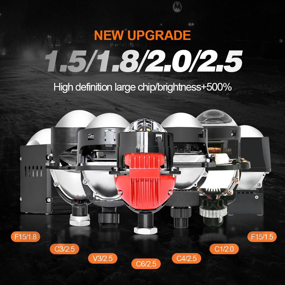 3 Inch Lentilă Dublă Putere Mare Efect Trei Lasere Nedistructiv Cupă Dublă Lampă H4 H7 Mașină Motocicletă Universal