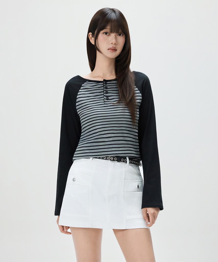 MIXXO Striped Raglan T-Shirt_Miwlwg709S