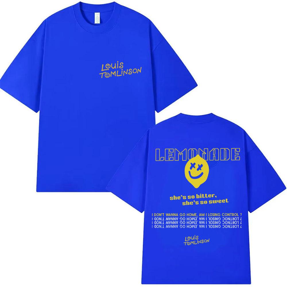 Louis Tomlinson Lemonade Tour Album Vintage Fashion Big Size High Quality 2025 Summer Pure Cotton 100 Printed Tshirt