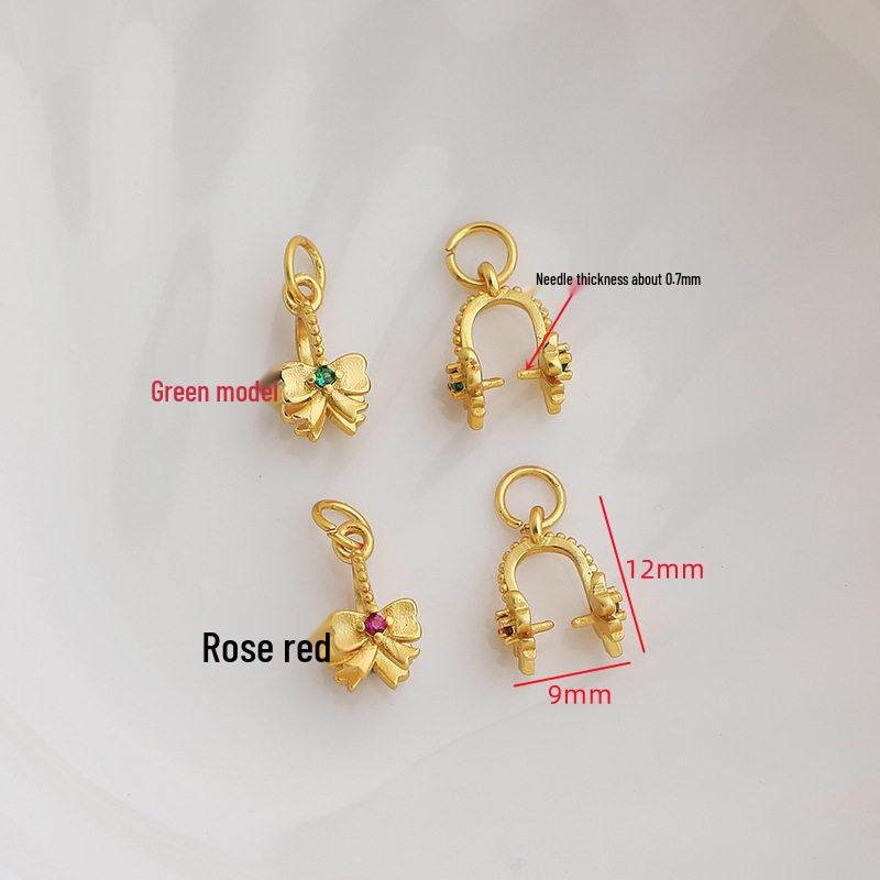 Gold-Plated Zirconia Butterfly Pendant Clip-On Jewelry Accessory