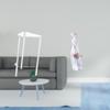 Minimalist Clear Acrylic Side Table with Ceramic Girl Figurine Porcelain Lady Statue Modern Bedside