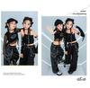 Completo da ballo jazz da ragazza: Top Corto a Maniche Lunghe in Rete con Bretelle, Costume da Esibizione Streetwear e da Passerella