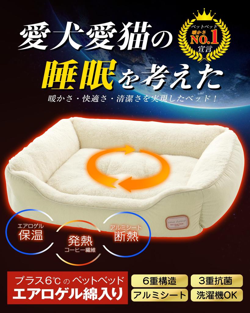 IMA HOME Aerogel Winter Cat and Dog Bed with Aluminum Double Fluffy Pet Bed for Dust Double Dog Cat Pet Teijin Carbon Fiber Filling 52X70X20CM [Space