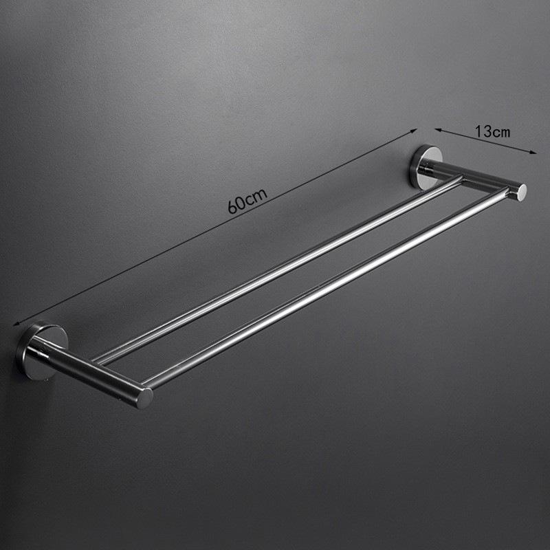 Wall-Mounted 304 Stainless Steel Bathroom Towel Rack and Storage Shelf