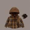 Children's Hooded Jacket Winter Men's Women's Baby Velvet Thick Trousers Two Piece Suit