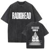 Washed Vintage Radiohead Return To The Road European Tour T Shirt Men Women Hip Hop Rock T-shirt Men's Gothic Oversized T-shirts