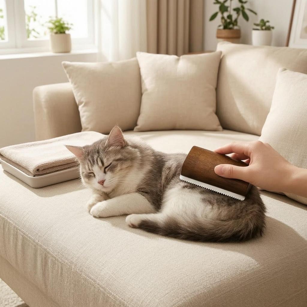 Wooden Pet Shedding Lightweight Hair Removal with Handle