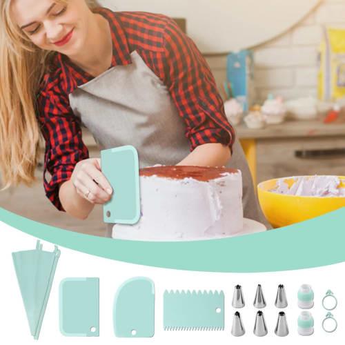 Gevrkjenp Reusable Pastry Bags, Cake Decorating Supplies, 15-Piece Icing and Piping Tip Set - Durable Cake Decorating Frosting Piping Kit for Decorati
