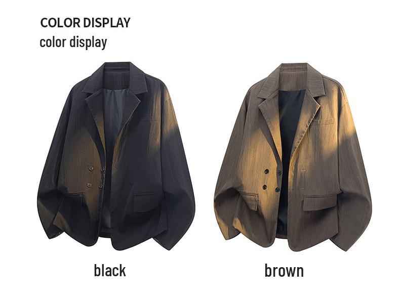 Men's Old Money Double-Breasted Vertical Stripe Suit Jacket - Trendy Autumn/Winter Style