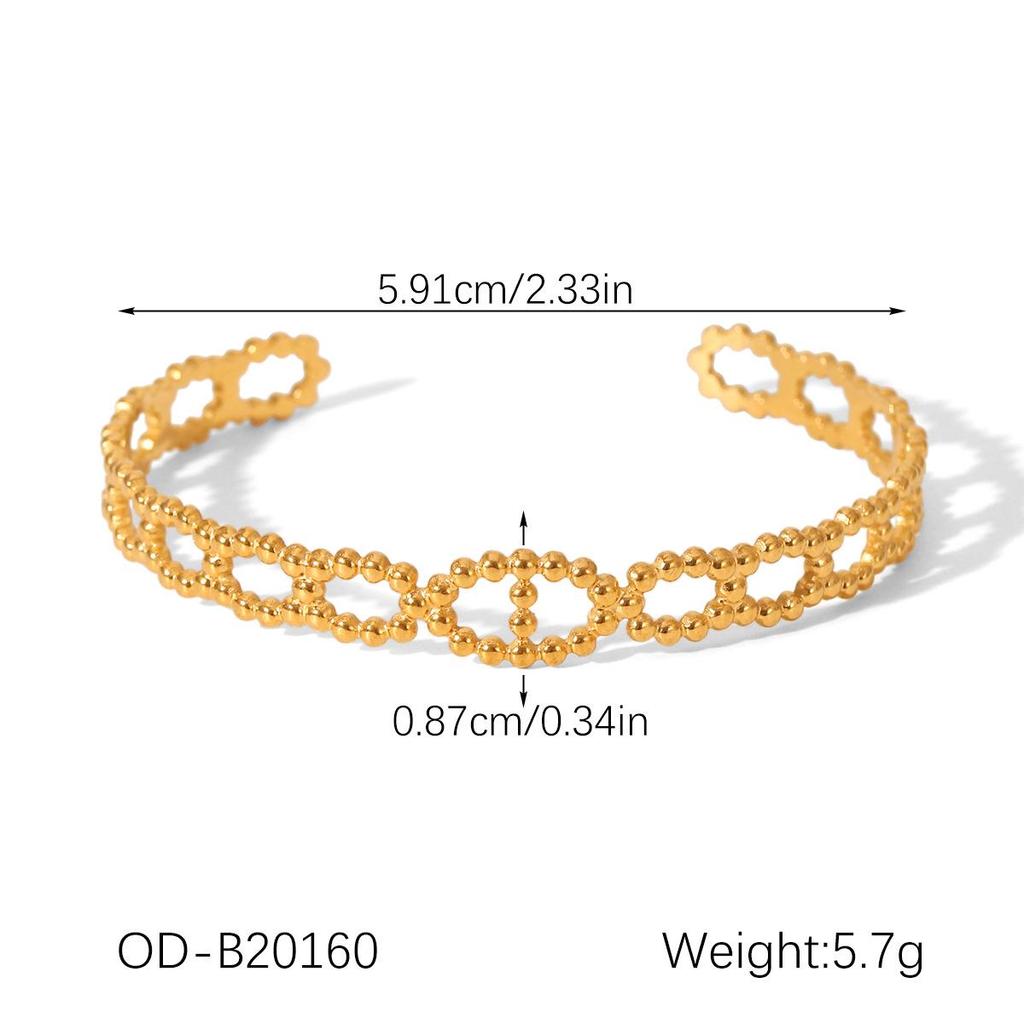 18K Gold-Plated Stainless Steel Bangle: Stylish, Non-Fading Women's Jewelry