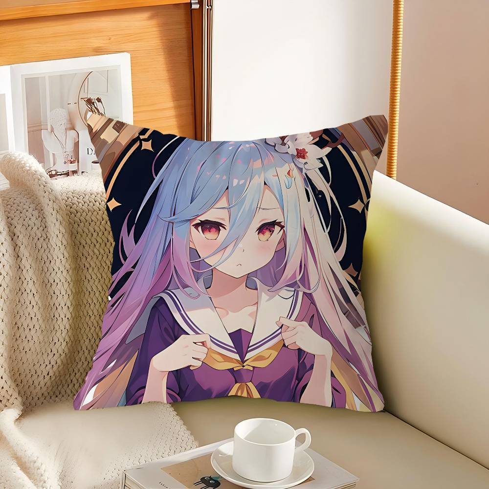 NO G-GAME NO LIFE Shiro Pillowcase Toon Gift Cushion Cover Bedroom Home Sofa Chair Seat Decor Pillow Case