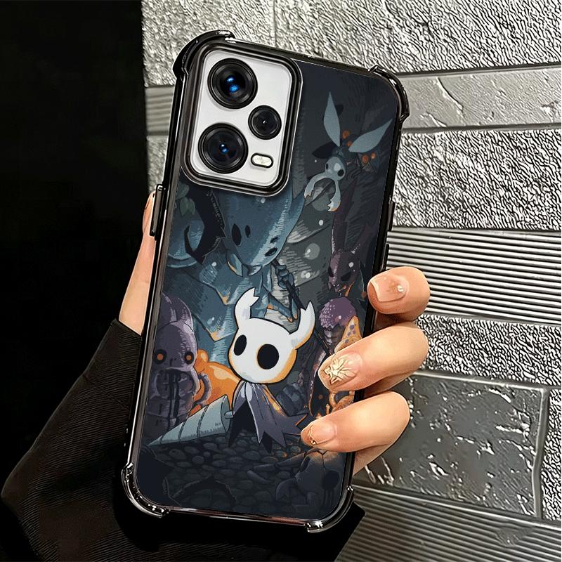 H-Hollow K-Knight Game Plating Phone Case For Xiaomi Redmi Note 14 15 Pro Plus 13 12 11 11S 11T 10 9S 9 5G Anti-Fall Airabag Cov