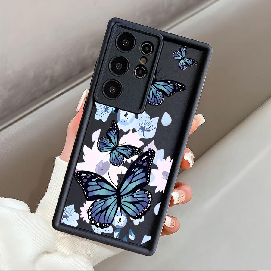 INS Retro Butterfly Phone Cover Case for Samsung Galaxy S24 Plus S20FE S22 S25 Edge S23 FE S24Ultra S25 Ultra S21