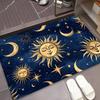 1pc Golden Sun Star Pattern Mat, Flannel Material, Suitable for Hallway, Bedroom, Bathroom, Living Room, Indoor Outdoor Entrance, Study, Lightweight, 