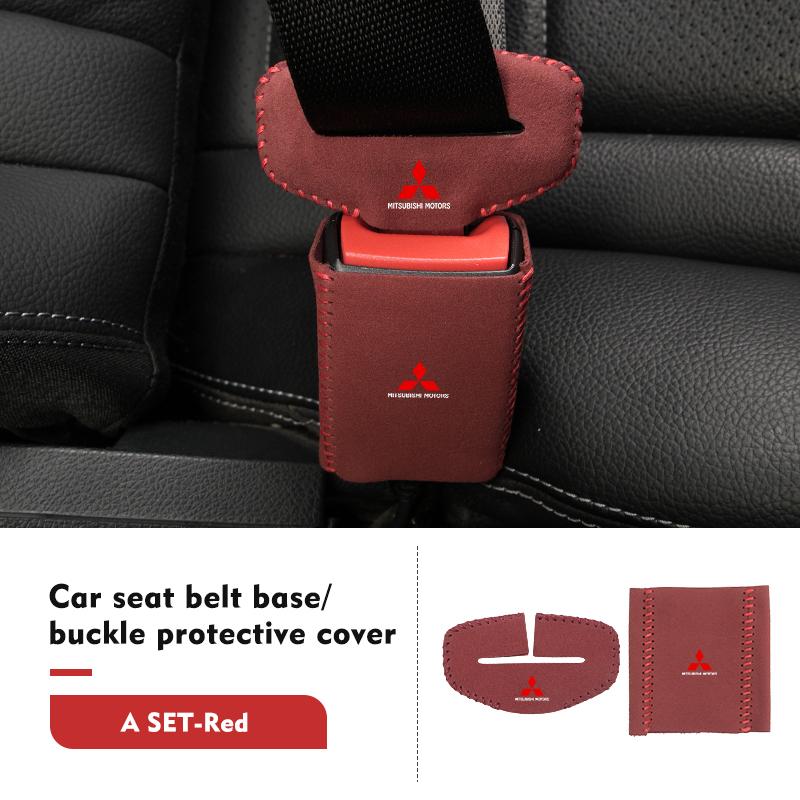 

Car Seat Belt Buckle Clip Protector Suede Anti-Scratch Cover Auto Accessories For Mitsubishi Outlander Pajero Sport Lancer EX
