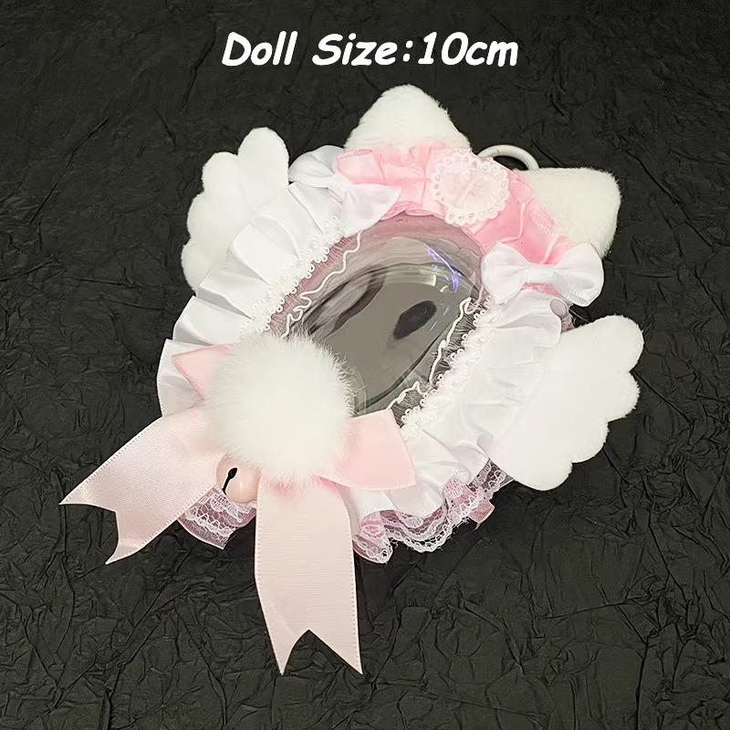 Original Lace Itabag Kawaii Mini 10cm Doll Storage Bag Transparent Handmade Bag Anime Doll Protective Case with Wings Decoration