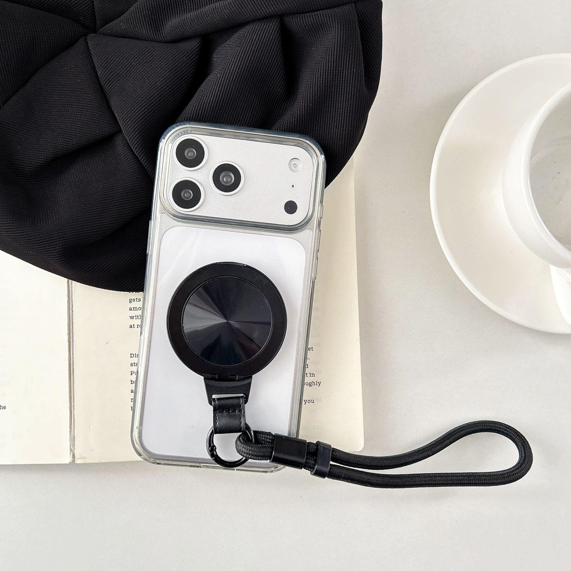 

Compatible with Apple 17 Pro and Samsung S26: 360° Rotating Magnetic Stand Phone Case with Two-in-One Anti-Fall Lanyard. iPhone 15