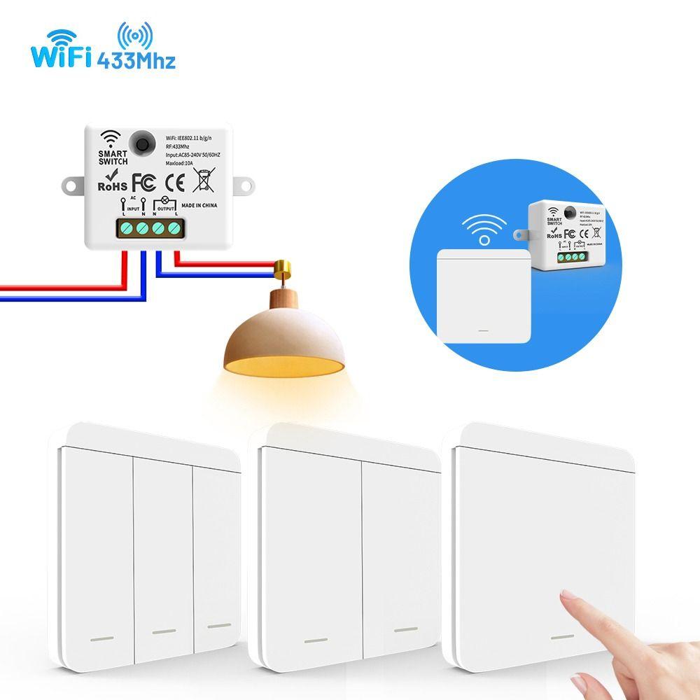 1/2/3Gang Wireless Smart Switch 433MHz Remote Control Switch Wall Panel Switch  Home Automation
