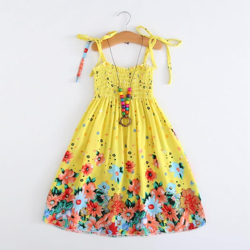 Shabohemian mother and daughter beach skirt parent-child suspender skirt girls floral vest skirt