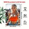 Orange Bikini Woman Metal Sign, Durable Iron Wall Art Decor for Home Bar Cafe Man Cave Christmas Gift