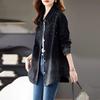 2026 Plus Size Slimming Denim Jacket for Women: Casual Mom Style for Spring & Autumn