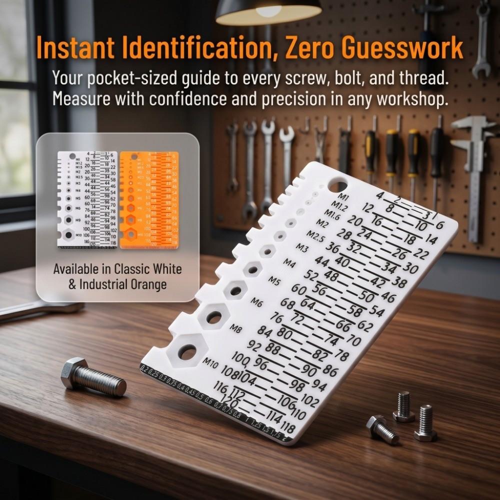 Portable Screw Measuring Tool Easy Use Precision Thread Checker Durable Multifunctional Drill Bit Gauge Workshop Use