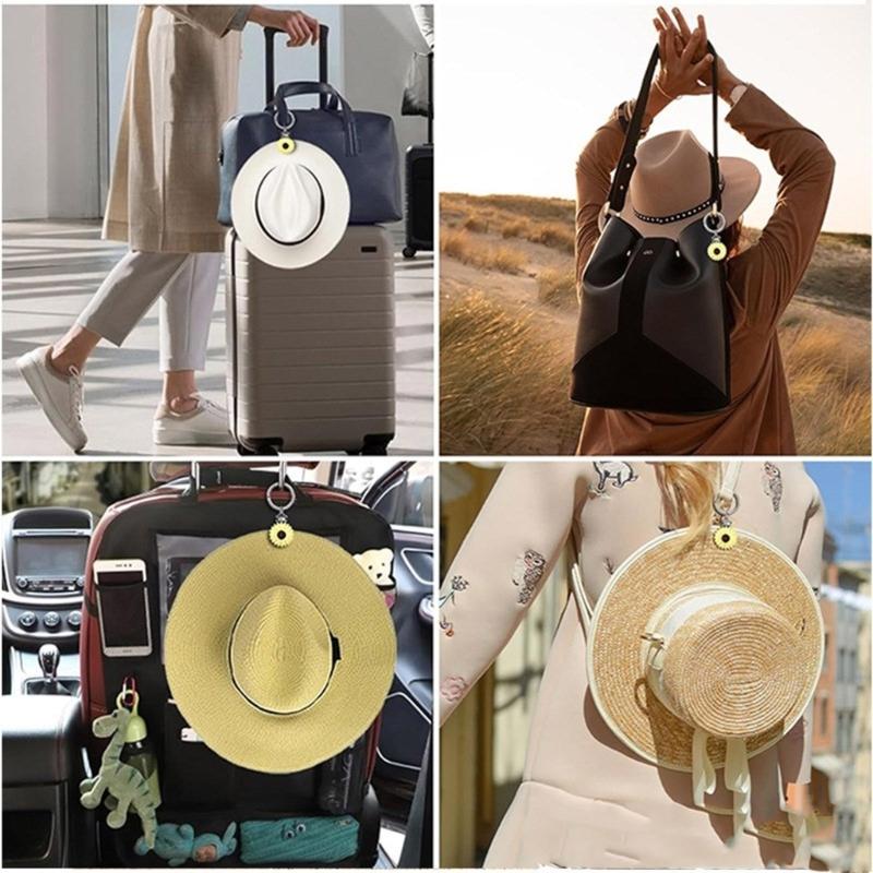 Versatile Keychain Bag Decoration Daisy Hat Clip Silicone Travel Accessory for Attaching Hat to Bag or Suitcase