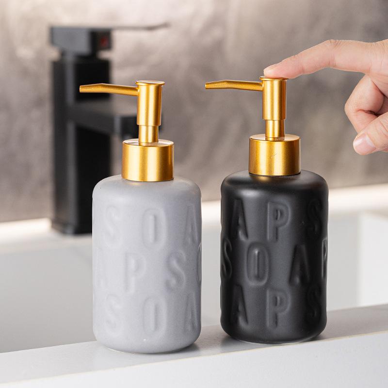 300ml soap dispenser Creative ceramic lotion bottle Hotel bathroom hand sanitizer bath gel bottle Shampoo bottle  cup dispenser