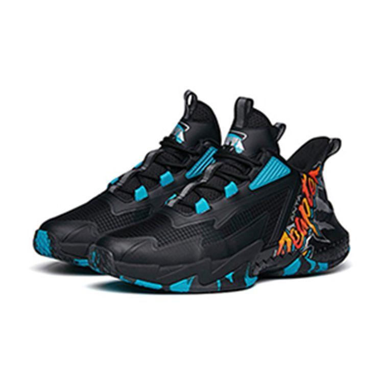 Anta Shock Absorbing Non-Slip Wear-Resistant Breathable Sports Casual Shoes Kids Sneakers Black Blue 312211115A-1