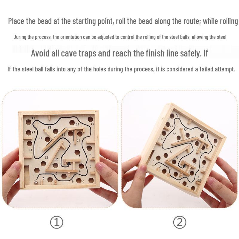 Wooden Bead Maze: Children's Educational Game & Adult Stress Relief