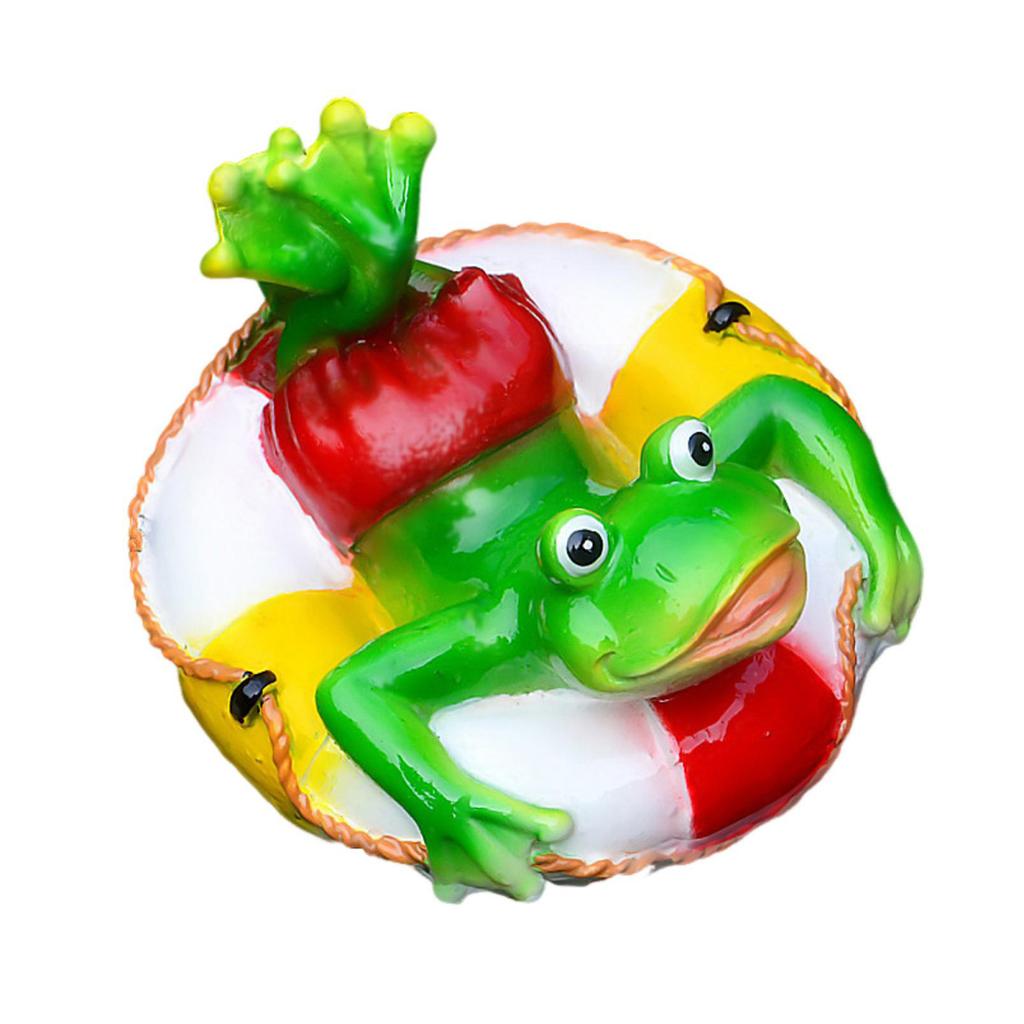 Yousheng Floating Frog Statue Resin Cartoon Relaxing Frog Ornament Pond Floating Frog Figurine for Aquarium Garden Pool Water Feature Decor