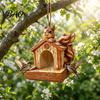 Easy Clean Hanging Bird Feeder Resin Squirrel Feeder, Outdoor Decorative Tree Garden Wild for Backyard Patio Decoration Weather Resistant House