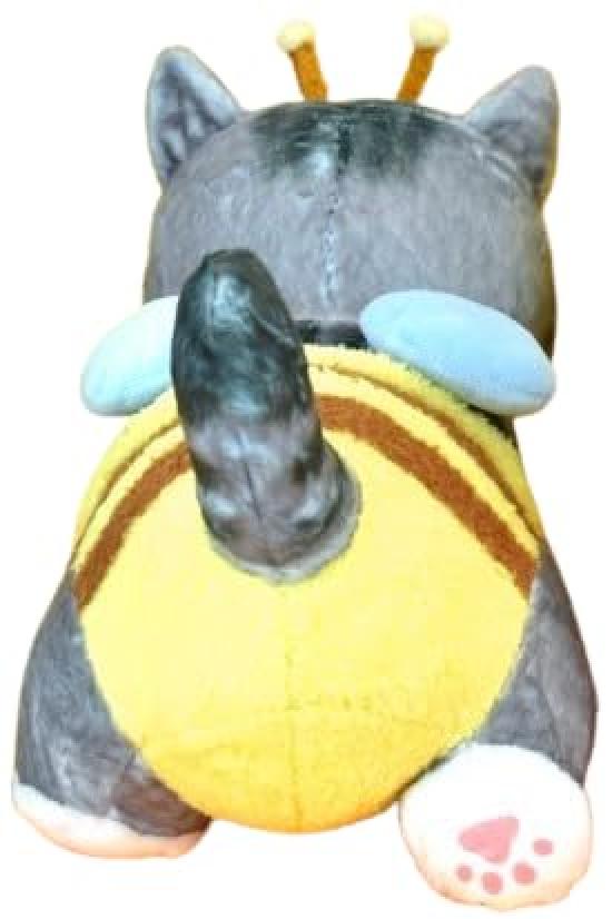 Mofusand Big Plush Honeybee Cat Running Official Toy, Pose, Large, Gray,
