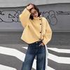 Womens Fashion Stand Collar Single Breasted Loose Wool Blend Coat Irregular Hem Shawl Outerwear Streetwear
