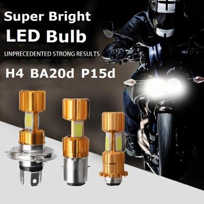 H4 BA20D P15D LED COB Motocyklový motocykl Hi/Lo Žárovka světlometu 12-24V 6500K 1500LM 18W
