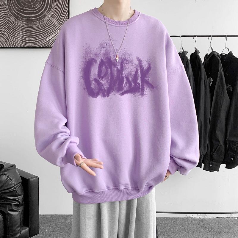 Sweater Men's Spring and Autumn Round Neck Pullover Large Size Men's Loose Men's Jacket Sports Long-sleeved Bottoming Shirt Men's Top