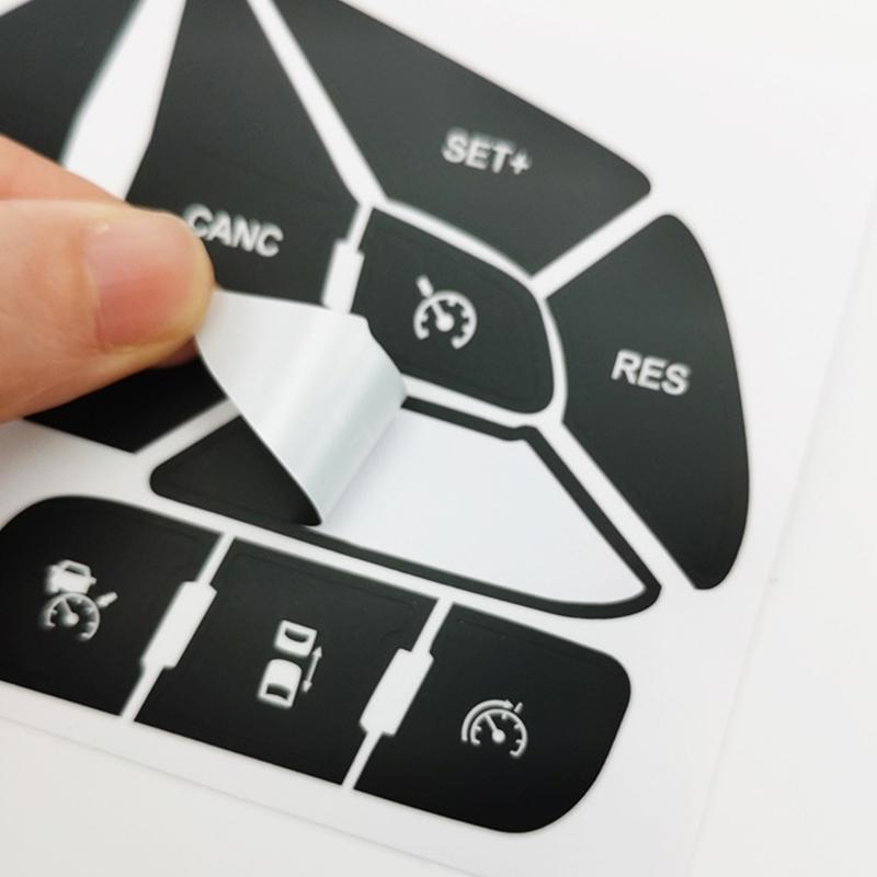Antiscratch Premium PVC Protective Decals For Faded Automotive Control Buttons Easy Installation Scratch Proof Design