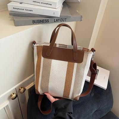 Canvas Bag Women's Summer New Versatile Shoulder Messenger Bag Popular Portable Bucket Bag