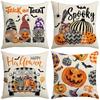 Home Halloween Party Decoration Cartoon Gnome Car Pumpkin Print Sofa Pillow Cover