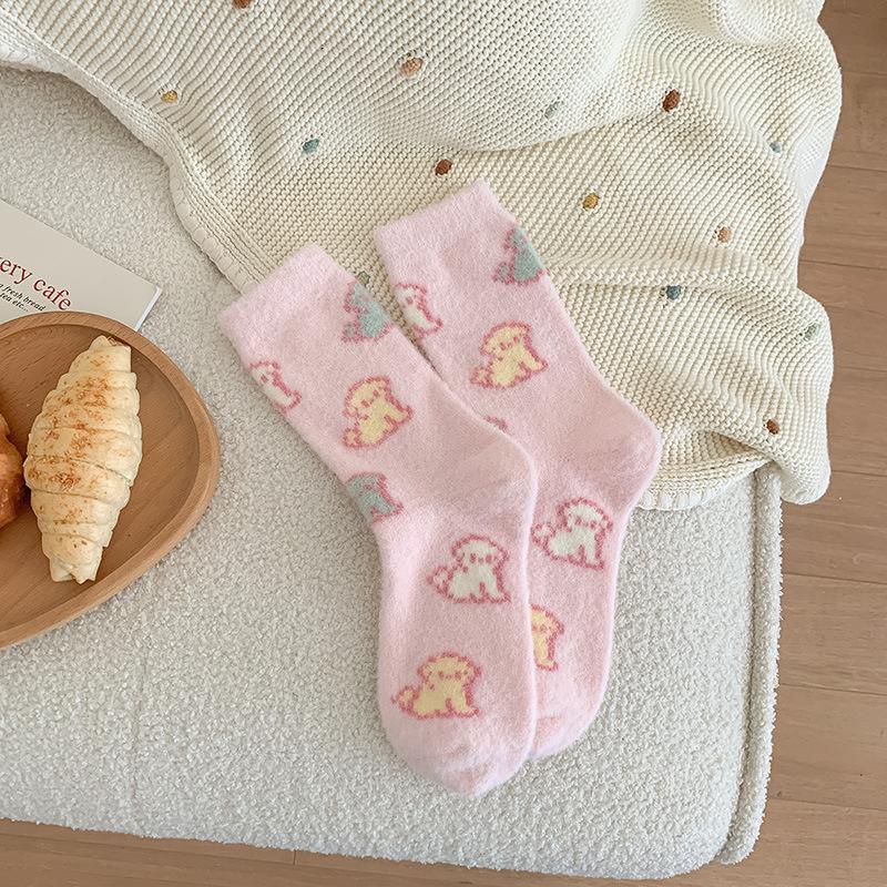 Female Autumn and Winter Thickened Warm Lovely Home Floor Sleep Cotton Socks