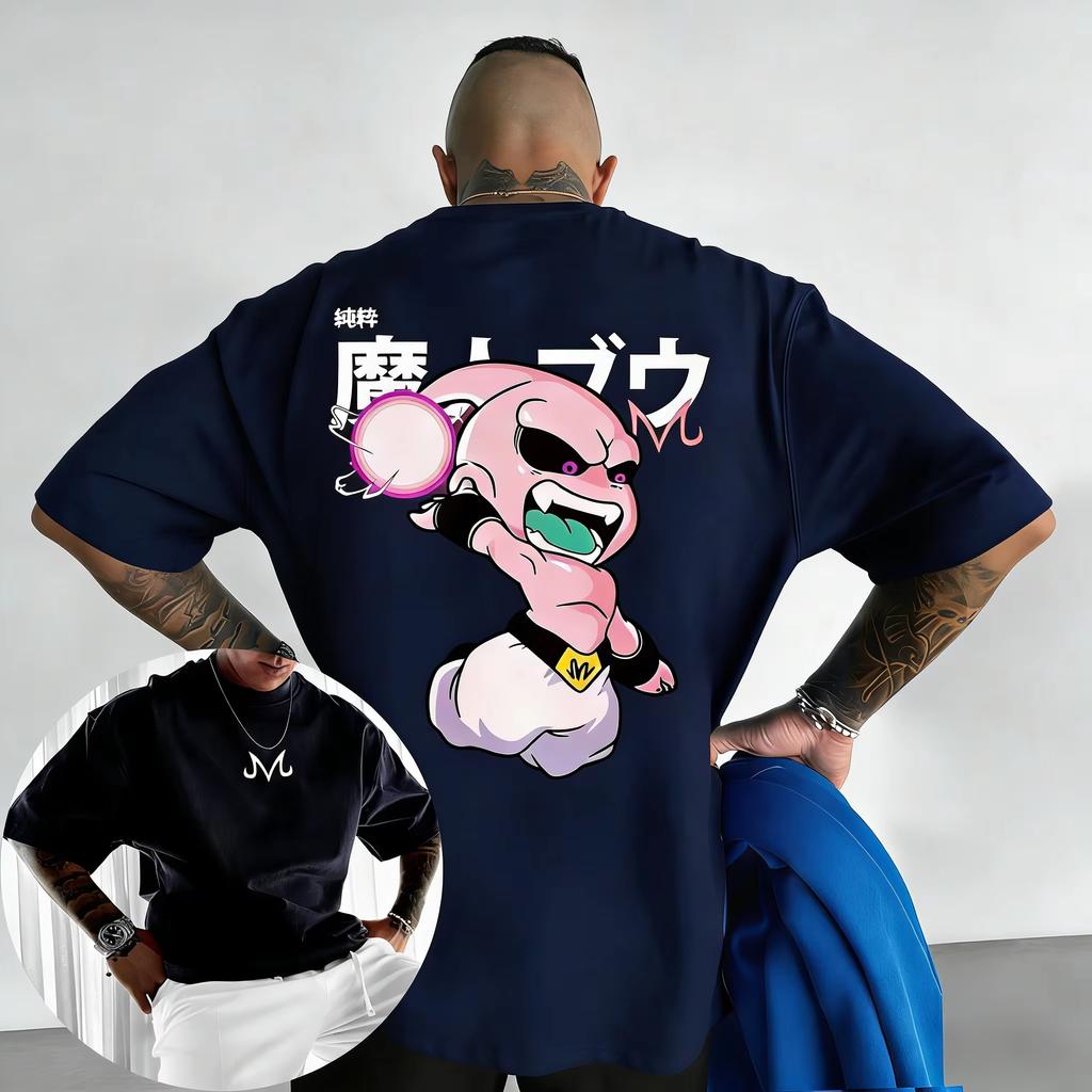 2026 New Dragon Ball Anime Cotton T-shirt Summer New Majin Buu Printed Men's and Women's Street Hip Y2k Short Sleeves Classic