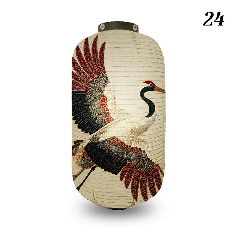 Japanese Style Lantern Ukiyo-e Style Flying-crane Printed Outdoor Bar Bistro Lantern Sushi Restaurant Hanging Lantern Decoration