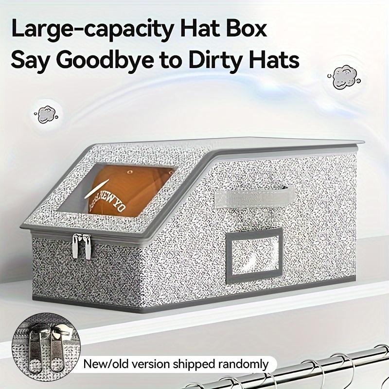 Large Capacity Foldable Fabric Hat Box Heavy-Duty Portable Storage Organizer Suitable for Hats, Scarves, Belts