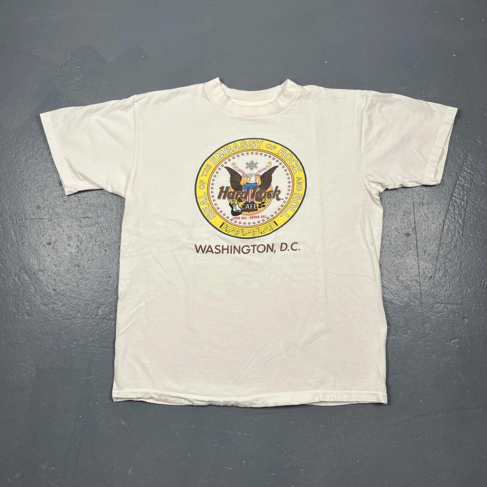 

Vintage Hard Rock Cafe Washington DC Embassy Of Rock And Roll Tshirt XL White 4XL