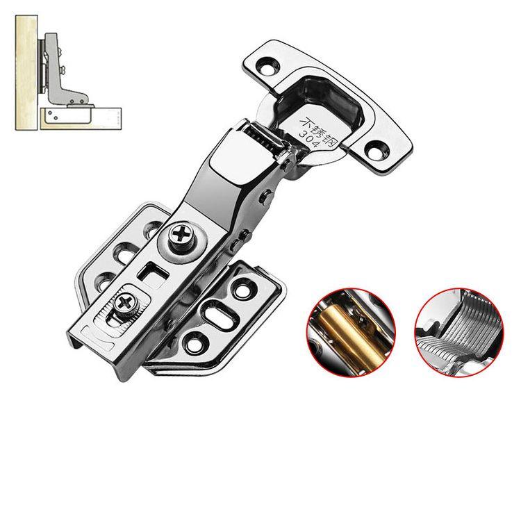 Factory Direct 304 Sales Stainless Steel Hydraulic Hinges Fixed Silent Hardware Pipe Hinges Wooden Door Hinges