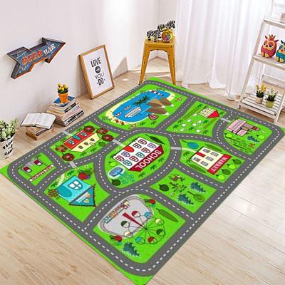 Alfombra Infantil Educativa de Ciudad para Jugar Alfombra con Sistema de Tráfico Rodado para Dormitorio Sala de Juegos Aprendizaje Divertido Alfombra de Suelo Segura para Niños