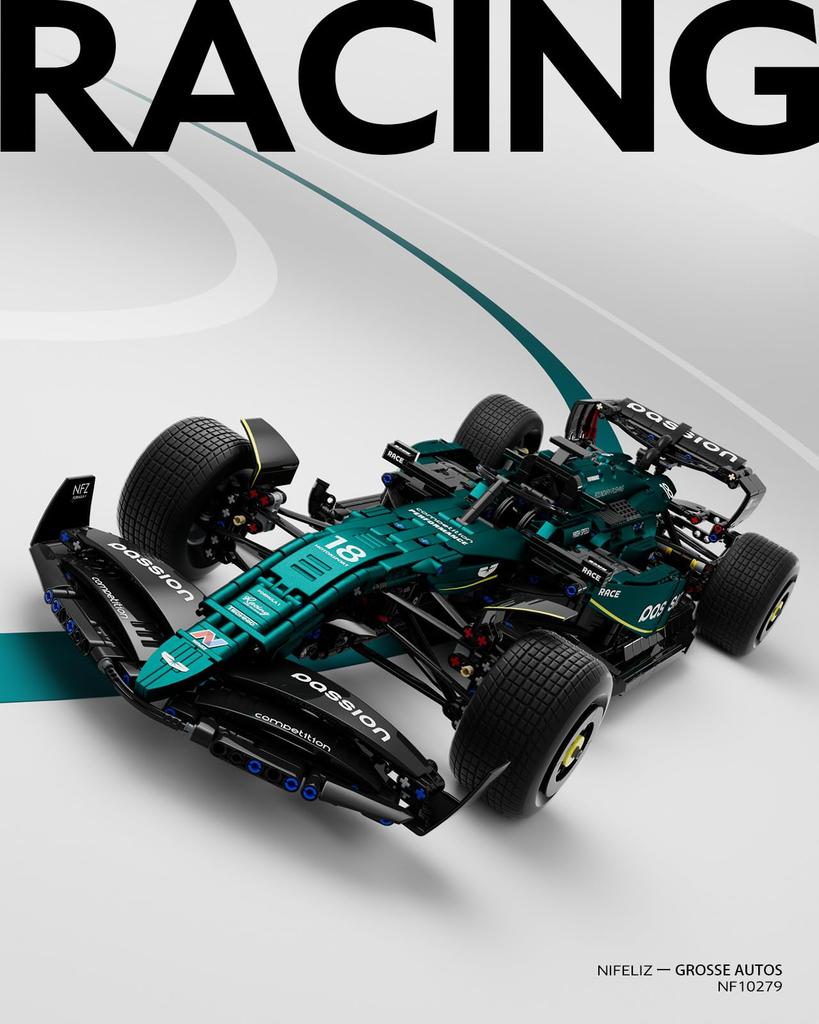 Nifeliz AM24 F1 Κυβάκια Κατασκευής, 1:Συλλεκτικό Μοντέλο Κλίμακας 8 για Ενήλικες, Δώρο Γενεθλίων, Διακόσμηση Σπιτιού ή Γραφείου (2.351 Τεμάχια)