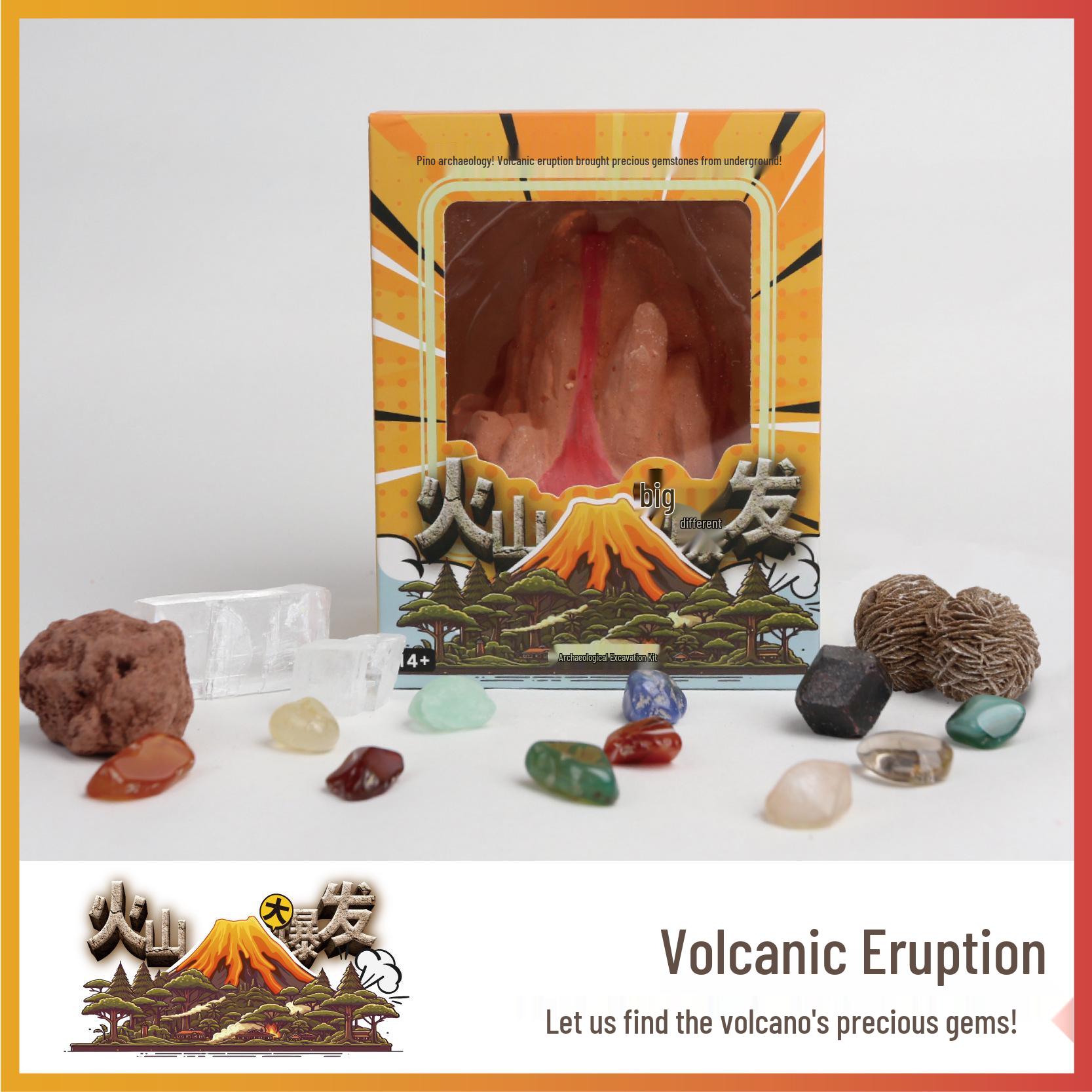 Pinocchio s Archaeological Volcano: Rose Quartz & Amethyst Excavation Toy