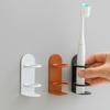 2Pcs Wall Mounted Electric Toothbrush Holder Iron Razor Shelf Toothbrush Organizer  Bathroom