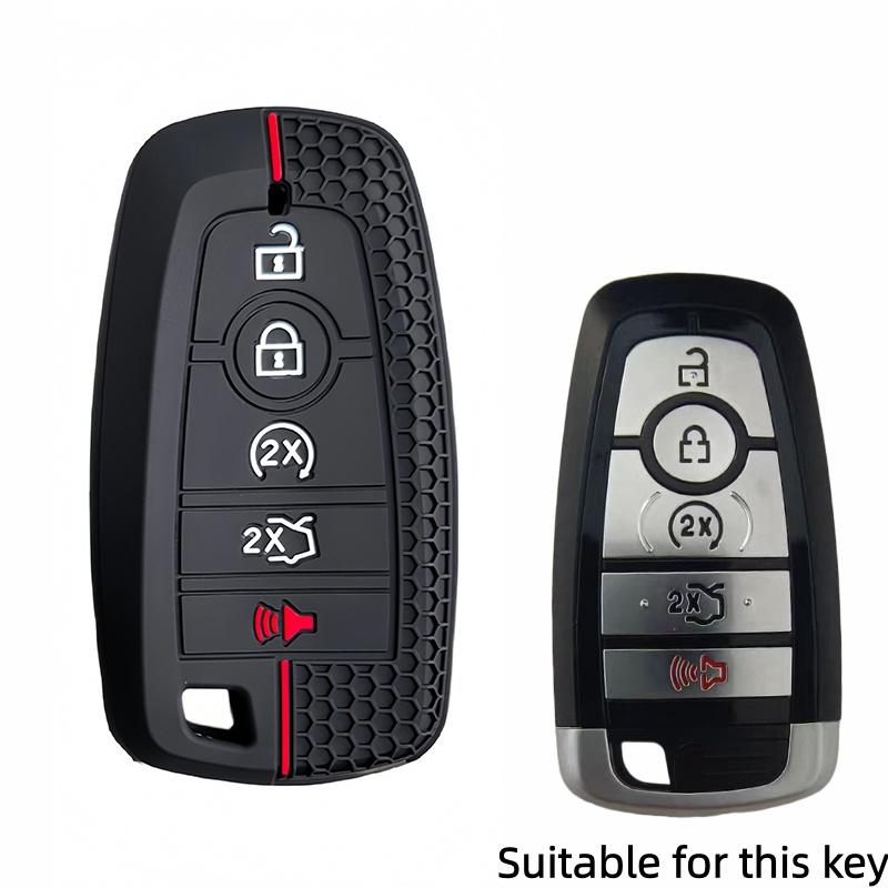 

Shell For Ford Explorer Mustang Fusion Escape F150 F250 F350 F450 F550 Ford Raptor 5Buttons Silicone Leather Car Key Case Cover